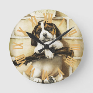 Lovely Puppy Ronde Klok