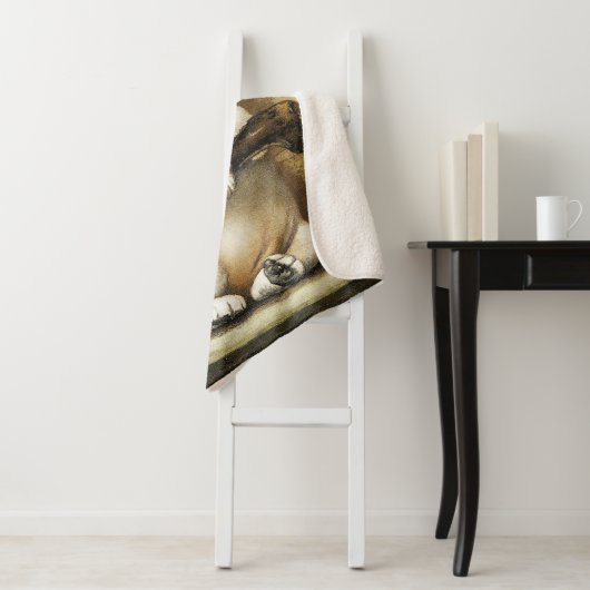 Lovely Puppy Sherpa Deken (In situ)