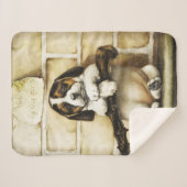 Lovely Puppy Sherpa Deken (Voorkant (horizontaal))