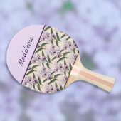 Lovely Purple Orchids on Vintage Ecru Tafeltennisbatje