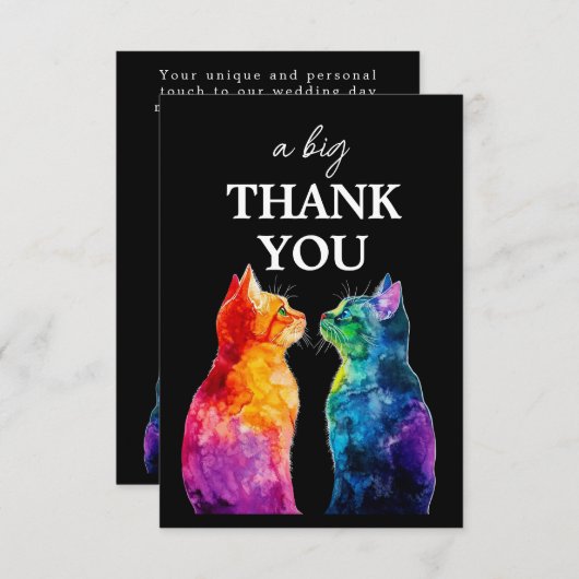 Lovely 🌈  Purrfectly Yours: Purrfectly  Bedankkaart (Voorkant / Achterkant)