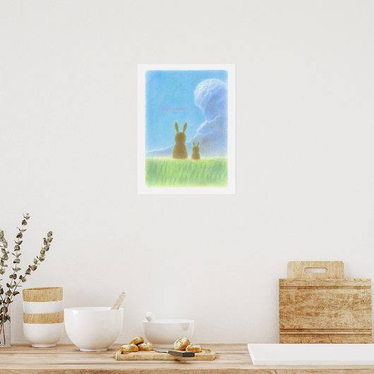 Lovely Rabbits Poster (Keuken)