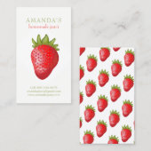 Lovely Realistic Strawberry Graphic Visitekaartje Contactkaartje (Voorkant / Achterkant)