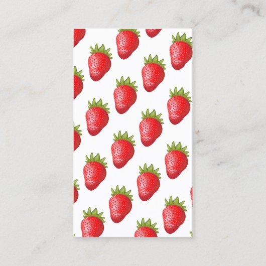 Lovely Realistic Strawberry Graphic Visitekaartje Contactkaartje (Achterkant)