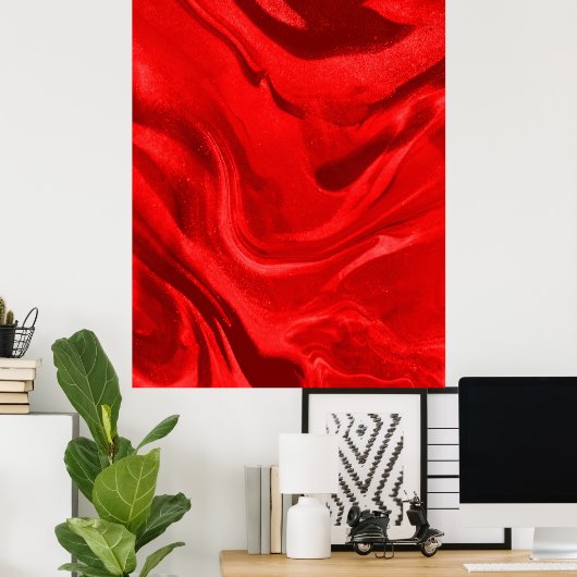 Lovely Red Aesthetic Gradient Poster (Thuiskantoor)