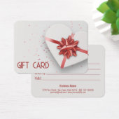 Lovely Red Bow White Heart Cadebox Cadeaubon Visitekaartje (Bureau)