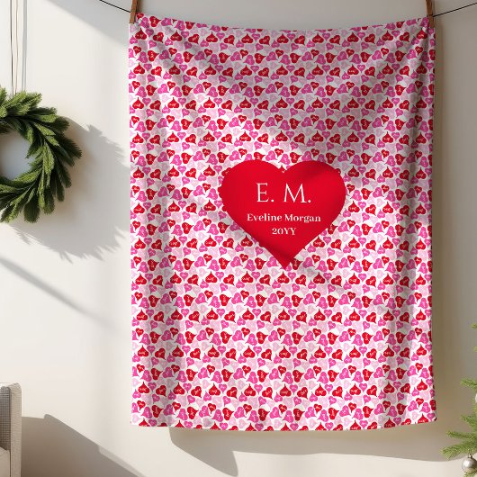 Lovely Red Hearts Best Love Gift Throw Blanket