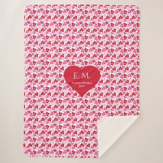 Lovely Red Hearts Best Love Gift Throw Blanket (Voorkant)