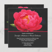 Lovely Red Peony Wedding Invitation Kaart (Voorkant / Achterkant)