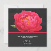 Lovely Red Peony Wedding Invitation Kaart (Achterkant)