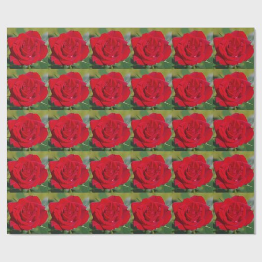 Lovely Red Rose Cadeaupapier (Vlak)