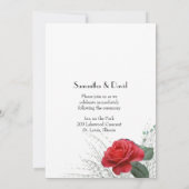 Lovely Red Rose Custom Wedding Invitation Kaart (Achterkant)