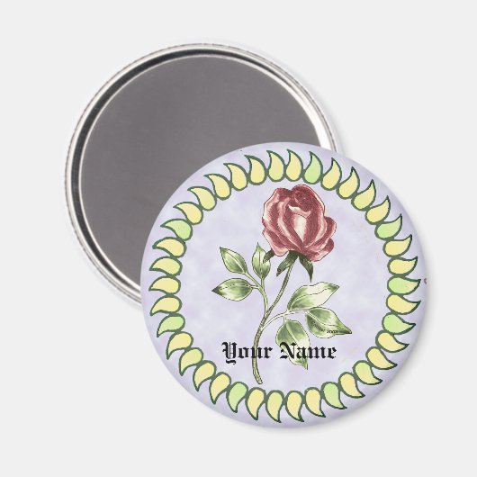 Lovely Red Rose Magneet (Voorkant / Achterkant)