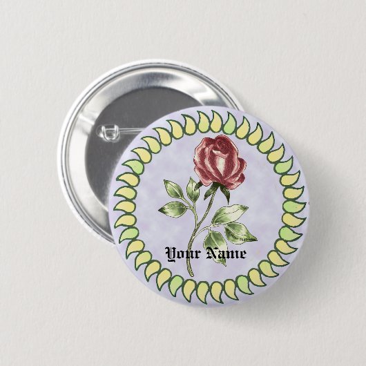 Lovely Red Rose Ronde Button 5,7 Cm (Voorkant /achterkant)