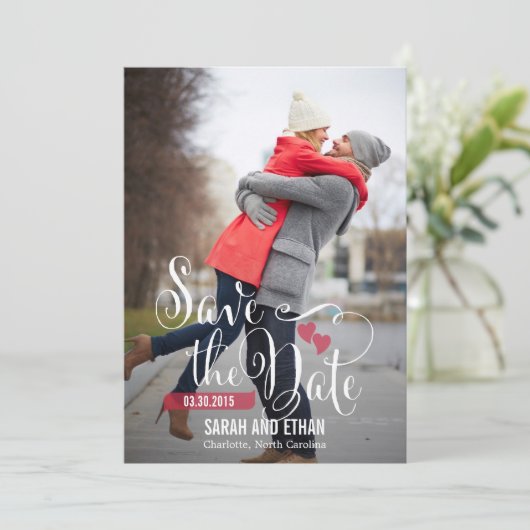 Lovely Request Save the Date - Editable Color (Staand voorkant)