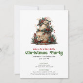 Lovely Retro Christmas Cake Party Card Kaart (Voorkant)