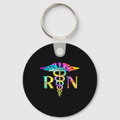 Lovely RN Registered Nurse Tie Dye Sleutelhanger (Voorkant)
