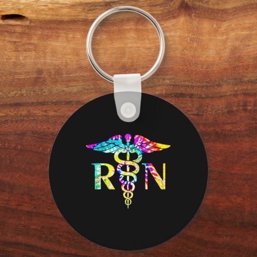 Lovely RN Registered Nurse Tie Dye Sleutelhanger (Voorkant)