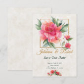 Lovely Rose tuin budget Save The Date (Voorkant / Achterkant)