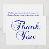 Lovely Royal Blue Calligraphy Script Bedankkaart (Voorkant / Achterkant)