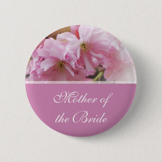 Lovely roze cherry blossom lentemrouwmoeder ronde button 5,7 cm (Voorkant)