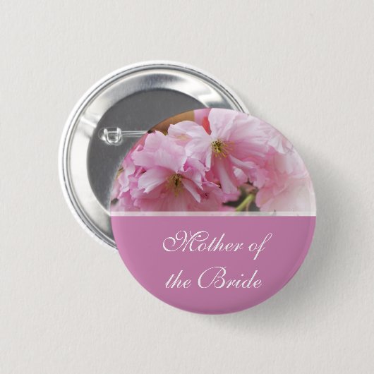 Lovely roze cherry blossom lentemrouwmoeder ronde button 5,7 cm (Voorkant /achterkant)