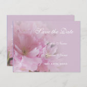 Lovely roze cherry blossom save the date bruiloft  aankondigingskaart (Voorkant / Achterkant)