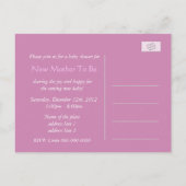 Lovely roze cherry blossom spring baby shower uitnodiging briefkaart (Achterkant)