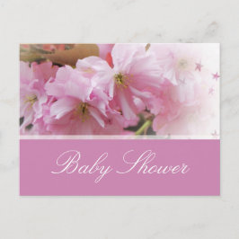 Lovely roze cherry blossom spring baby shower uitnodiging briefkaart