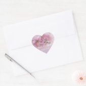 Lovely roze cherry Blossom Spring bruiloft Hart Sticker (Envelop)