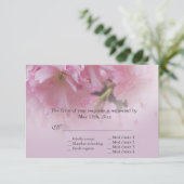 Lovely roze cherry blossom spring bruiloft RSVP (Staand voorkant)