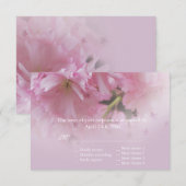 Lovely roze cherry blossom spring bruiloft RSVP Kaartje (Voorkant / Achterkant)