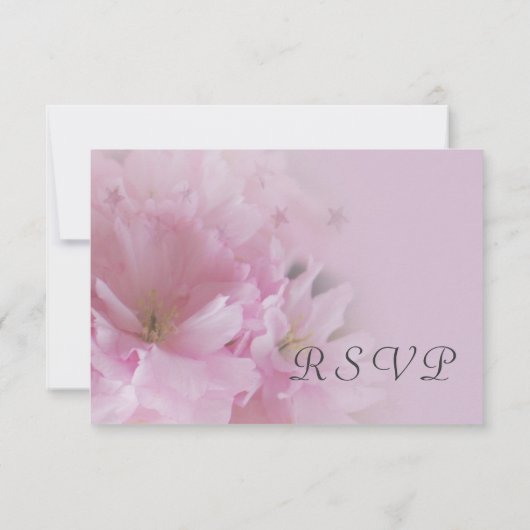 Lovely roze cherry blossom spring bruiloft RSVP Kaartje (Achterkant)
