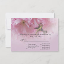Lovely roze cherry blossom spring bruiloft RSVP