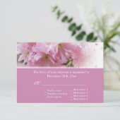 Lovely roze cherry blossom spring bruiloft RSVP Kaartje (Staand voorkant)