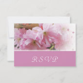 Lovely roze cherry blossom spring bruiloft RSVP Kaartje (Achterkant)