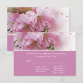 Lovely roze cherry blossom spring bruiloft RSVP Kaartje (Voorkant / Achterkant)