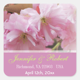 Lovely roze cherry blossom spring bruiloft sticker
