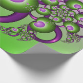 Lovely roze Green Hearts Modern Abstract Fractal Cadeaupapier (Hoek)