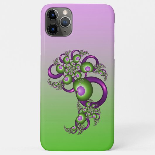 Lovely roze Green Hearts Modern Abstract Fractal Case-Mate iPhone Case (Achterkant)