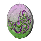 Lovely roze Green Hearts Modern Abstract Fractal Dartbord (Voorkant Rechts)