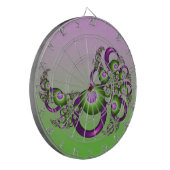 Lovely roze Green Hearts Modern Abstract Fractal Dartbord (Voorkant Links)