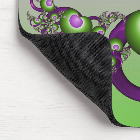 Lovely roze Green Hearts Modern Abstract Fractal Muismat (Hoek)