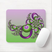 Lovely roze Green Hearts Modern Abstract Fractal Muismat (Met muis)