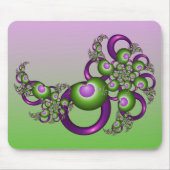 Lovely roze Green Hearts Modern Abstract Fractal Muismat (Voorkant)