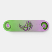 Lovely roze Green Hearts Modern Abstract Fractal Persoonlijk Skateboard (Horizontaal)