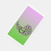Lovely roze Green Hearts Modern Abstract Fractal Servet (Hoek)