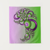 Lovely roze Green Hearts Modern Abstract Fractal Wandkleed (Voorkant)