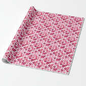 Lovely roze Hearts Patroon Cadeaupapier (Uitgerold)