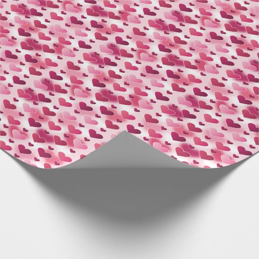 Lovely roze Hearts Patroon Cadeaupapier (Hoek)